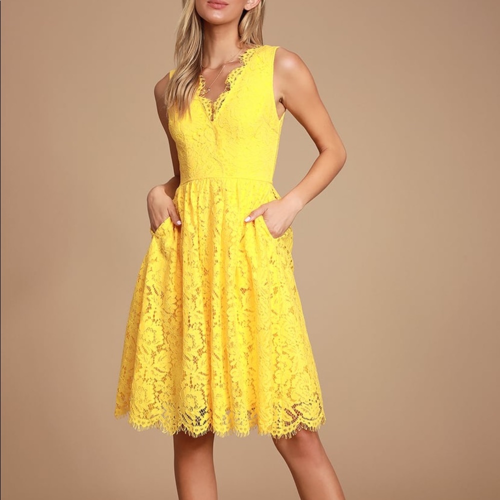 Lulus love swept yellow midi
